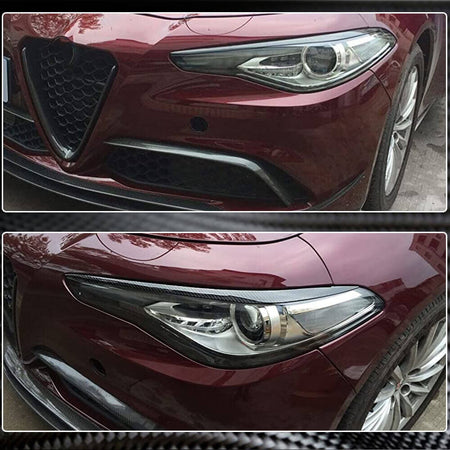 Alfa Romeo Giulia 952 2015-2020 Front Headlight Cover Eyelid Dry Carbon Fiber-Ahacarbon
