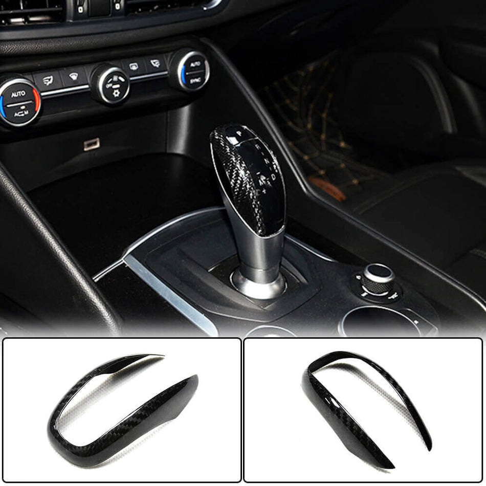 Alfa Romeo Giulia Stelvio 2015-2022 Gear Shift Knob Head Cover Dry Carbon Fiber-Ahacarbon