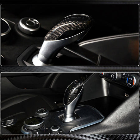 Alfa Romeo Giulia Stelvio 2015-2022 Gear Shift Knob Head Cover Dry Carbon Fiber-Ahacarbon