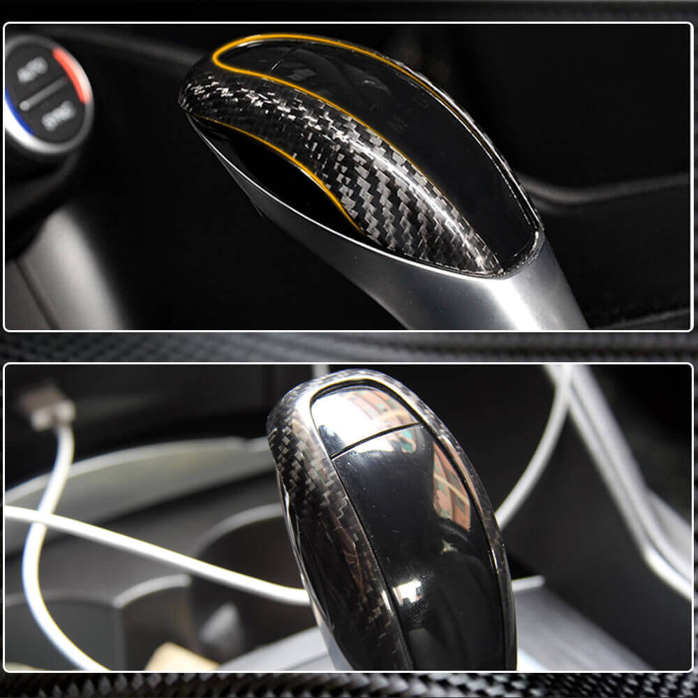Alfa Romeo Giulia Stelvio 2015-2022 Gear Shift Knob Head Cover Dry Carbon Fiber-Ahacarbon