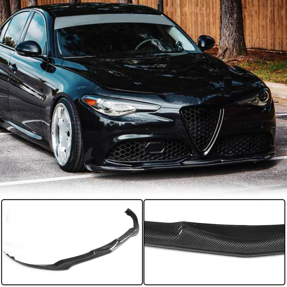 Alfa Romeo Giulia 952 TI Sport 2016-2024 Carbon Fiber Front Bumper Lip-Ahacarbon