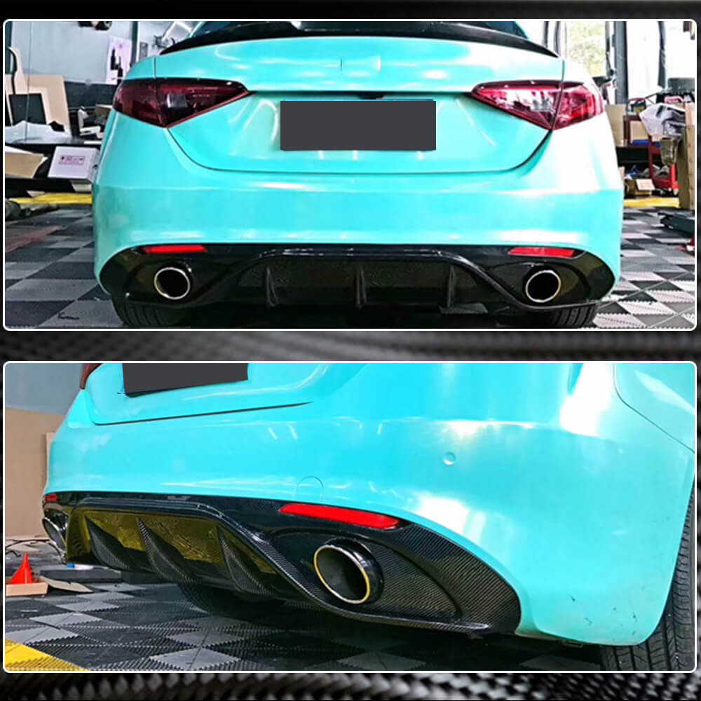 Alfa Romeo Giulia 952 Ti Sport 2015-2020 Rear Bumper Diffuser Carbon Fiber-Ahacarbon