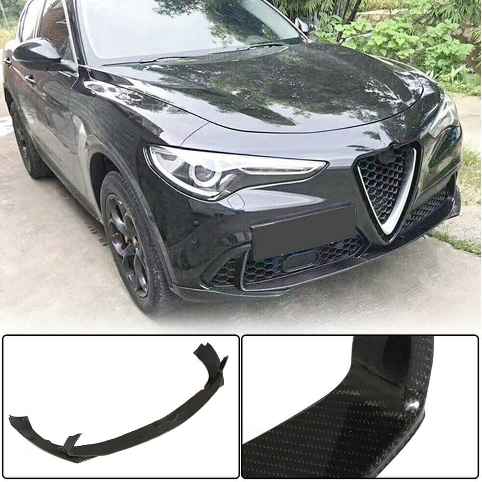 Alfa Romeo Stelvio 2017-2022 Front Bumper Lip Carbon Fiber/FRP-Ahacarbon