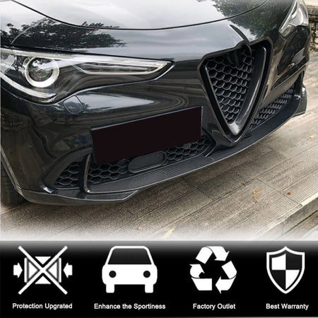 Alfa Romeo Stelvio 2017-2022 Front Bumper Lip Carbon Fiber/FRP-Ahacarbon