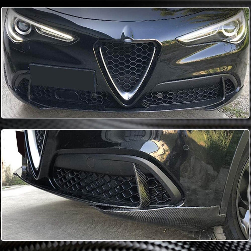 Alfa Romeo Stelvio 2017-2022 Front Bumper Lip Carbon Fiber/FRP-Ahacarbon