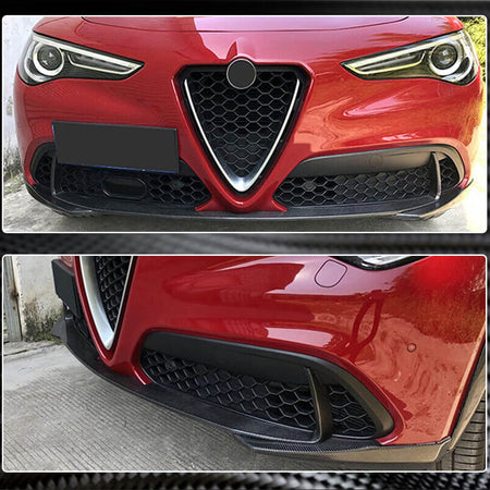 Alfa Romeo Stelvio 2017-2022 Front Bumper Lip Carbon Fiber/FRP-Ahacarbon
