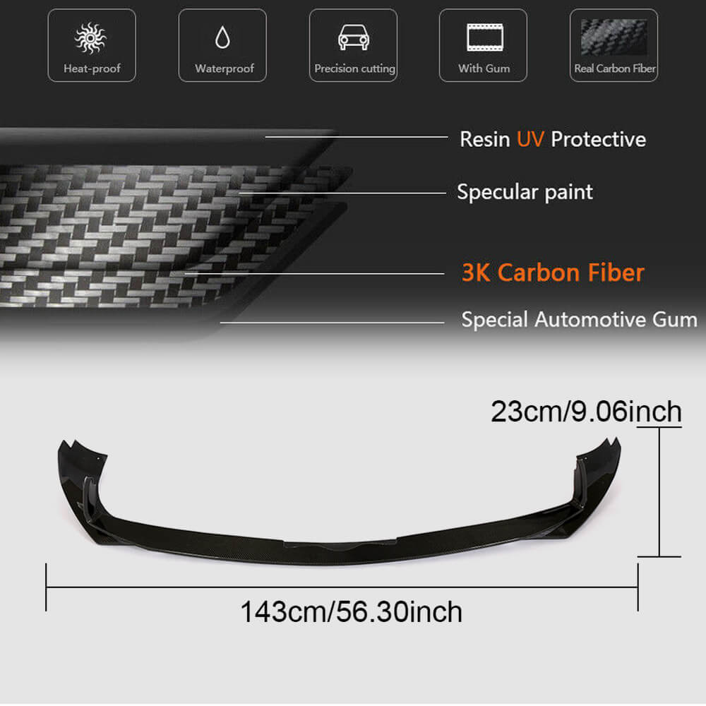 Alfa Romeo Stelvio 2017-2022 Front Bumper Lip Carbon Fiber/FRP-Ahacarbon