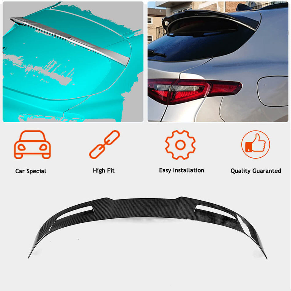 Alfa Romeo Stelvio 2017-2022 Rear Roof Spoiler Carbon Fiber/FRP-Ahacarbon