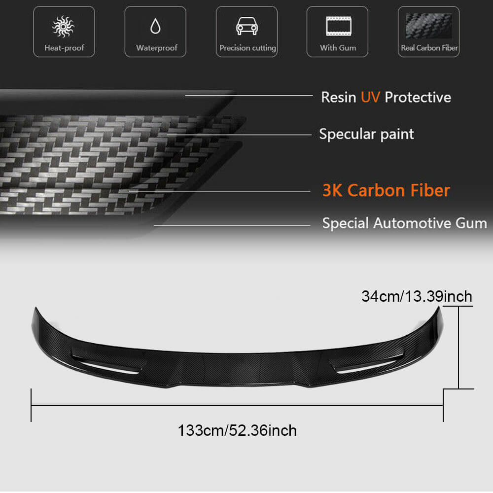 Alfa Romeo Stelvio 2017-2022 Rear Roof Spoiler Carbon Fiber/FRP-Ahacarbon