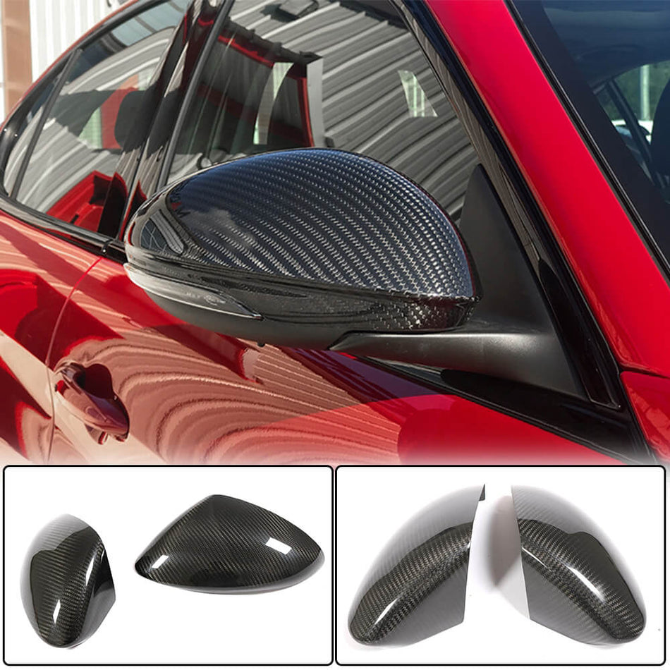 Alfa Romeo Stelvio 2017-2022 Mirror Covers Add-on Style Dry Carbon Fiber-Ahacarbon