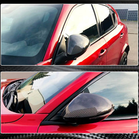 Alfa Romeo Stelvio 2017-2022 Mirror Covers Add-on Style Dry Carbon Fiber-Ahacarbon