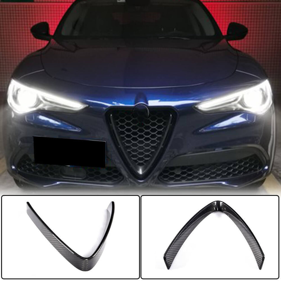 Alfa Romeo Stelvio Base 2017-2022 Front Grille Dry Carbon Fiber-Ahacarbon