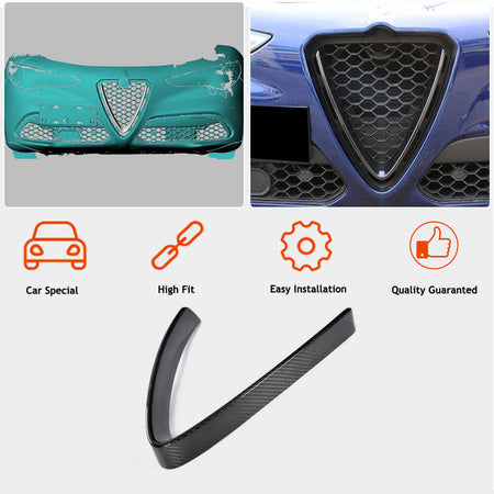 Alfa Romeo Stelvio Base 2017-2022 Front Grille Dry Carbon Fiber-Ahacarbon
