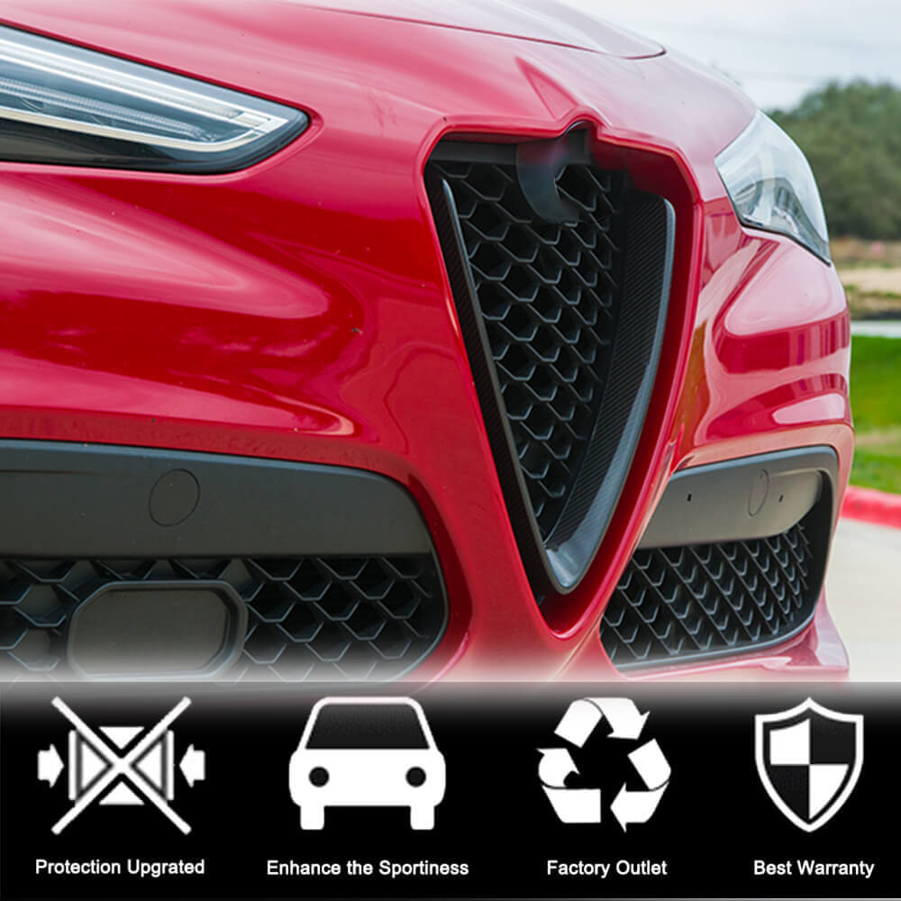 Alfa Romeo Stelvio Base 2017-2022 Front Grille Dry Carbon Fiber-Ahacarbon