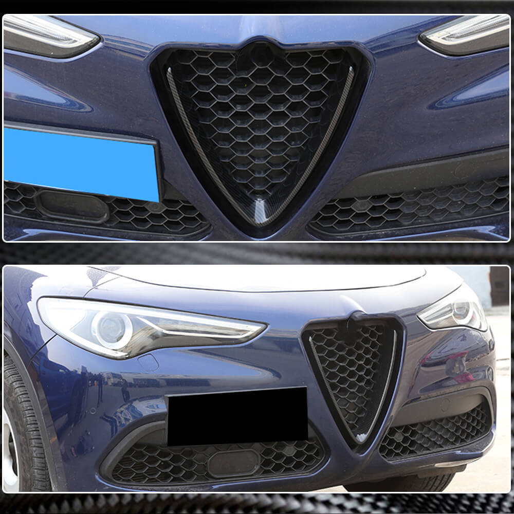 Alfa Romeo Stelvio Base 2017-2022 Front Grille Dry Carbon Fiber-Ahacarbon