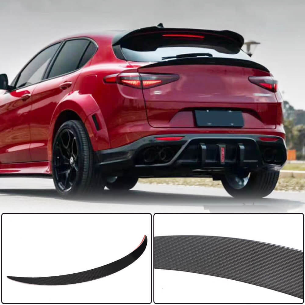 Alfa Romeo Stelvio 2017-2022 Rear Trunk Spoiler Dry Carbon Fiber-Ahacarbon
