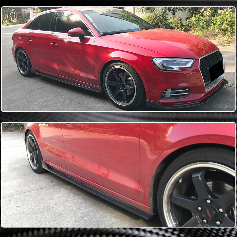 Audi A3 8V.5 Base Sedan Facelift 2017-2020 Side Skirts Carbon Fiber-Ahacarbon