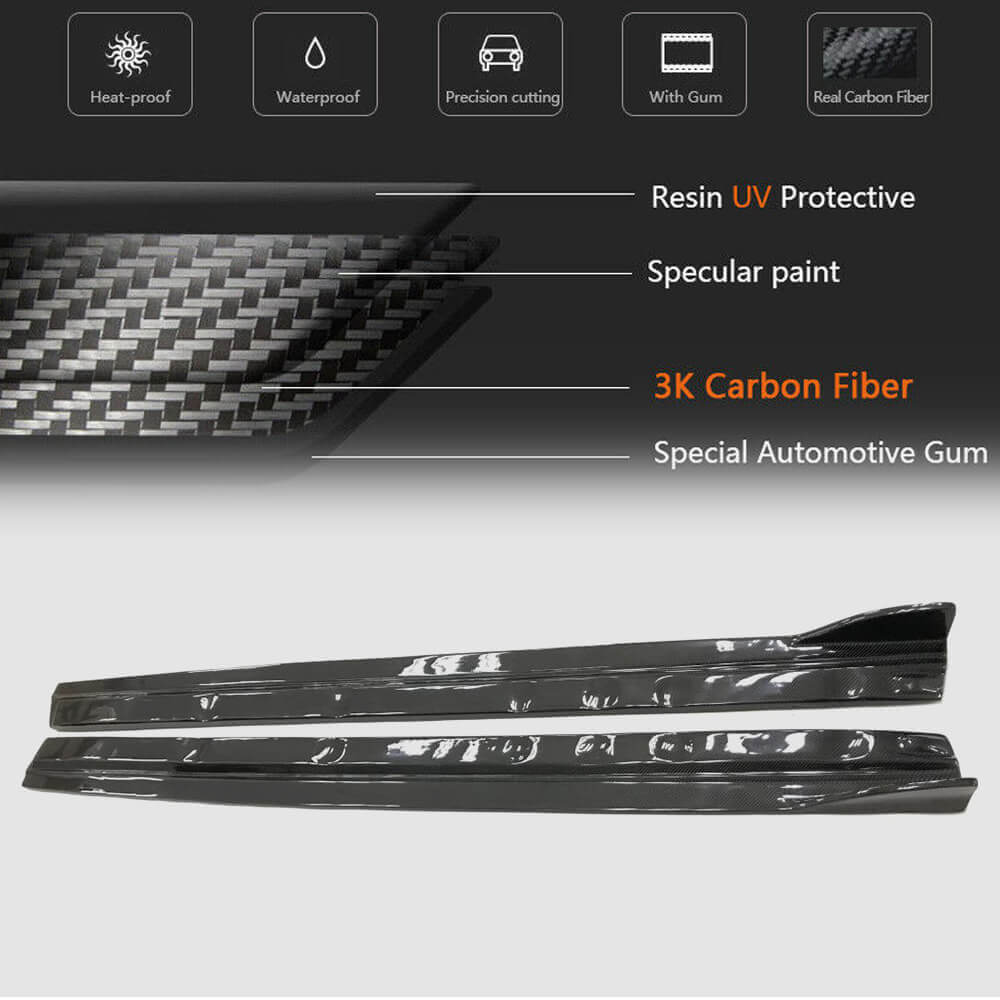 Audi A3 8V.5 Base Sedan Facelift 2017-2020 Side Skirts Carbon Fiber-Ahacarbon