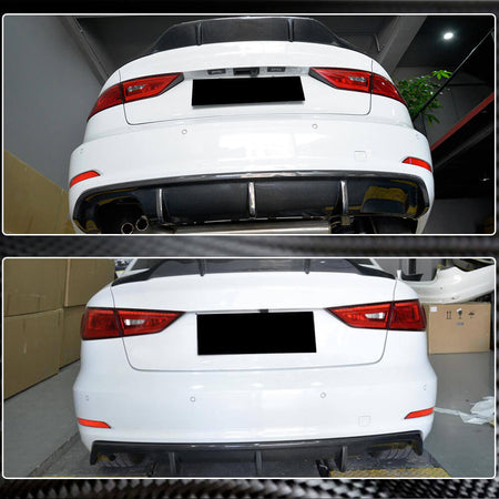 Audi A3 8V Base Sedan Pre-facelift 2014-2016 Rear Bumper Diffuser Carbon Fiber-Ahacarbon