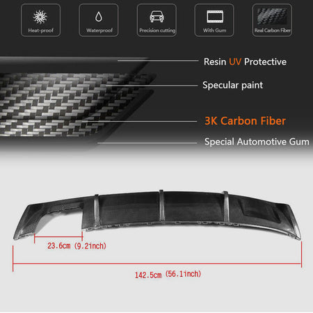 Audi A3 8V Base Sedan Pre-facelift 2014-2016 Rear Bumper Diffuser Carbon Fiber-Ahacarbon