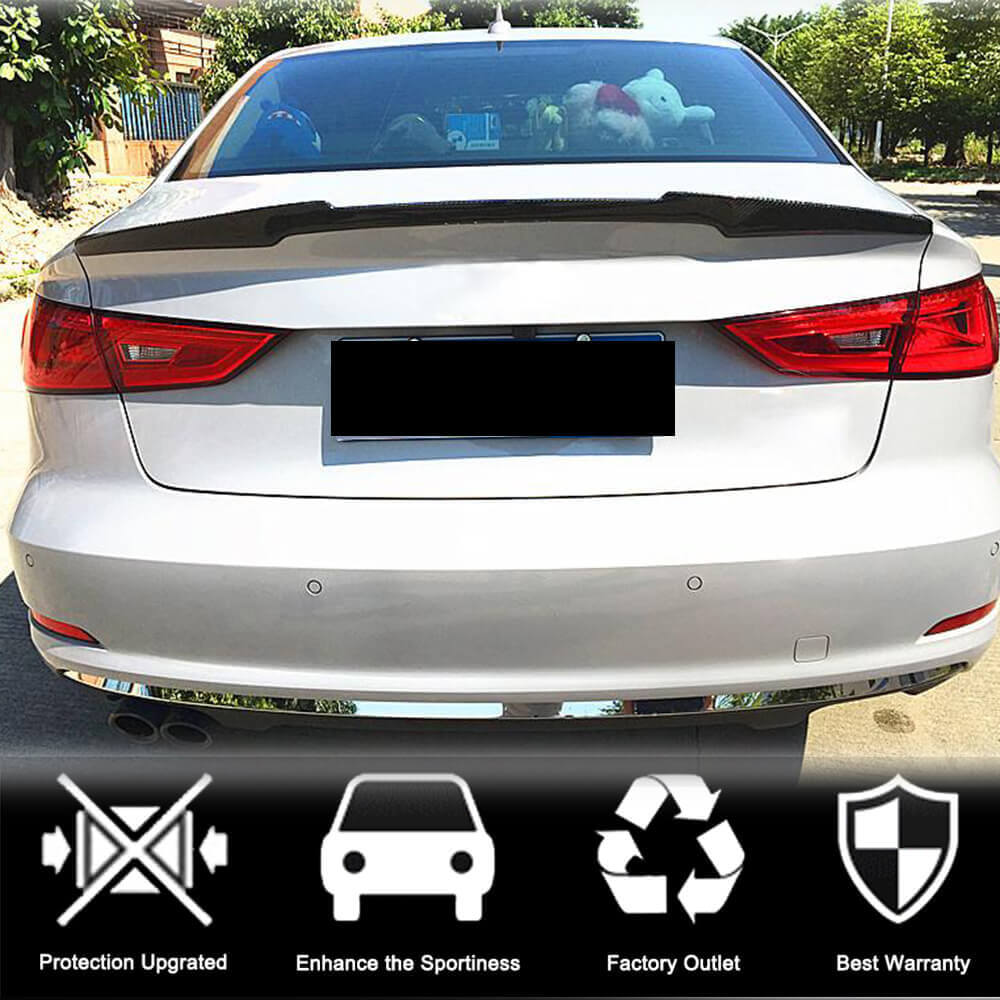 Audi A3 Sline S3 RS3 8V 8V.5 Sedan 2014-2020 Rear Trunk Spoiler Carbon Fiber-Ahacarbon