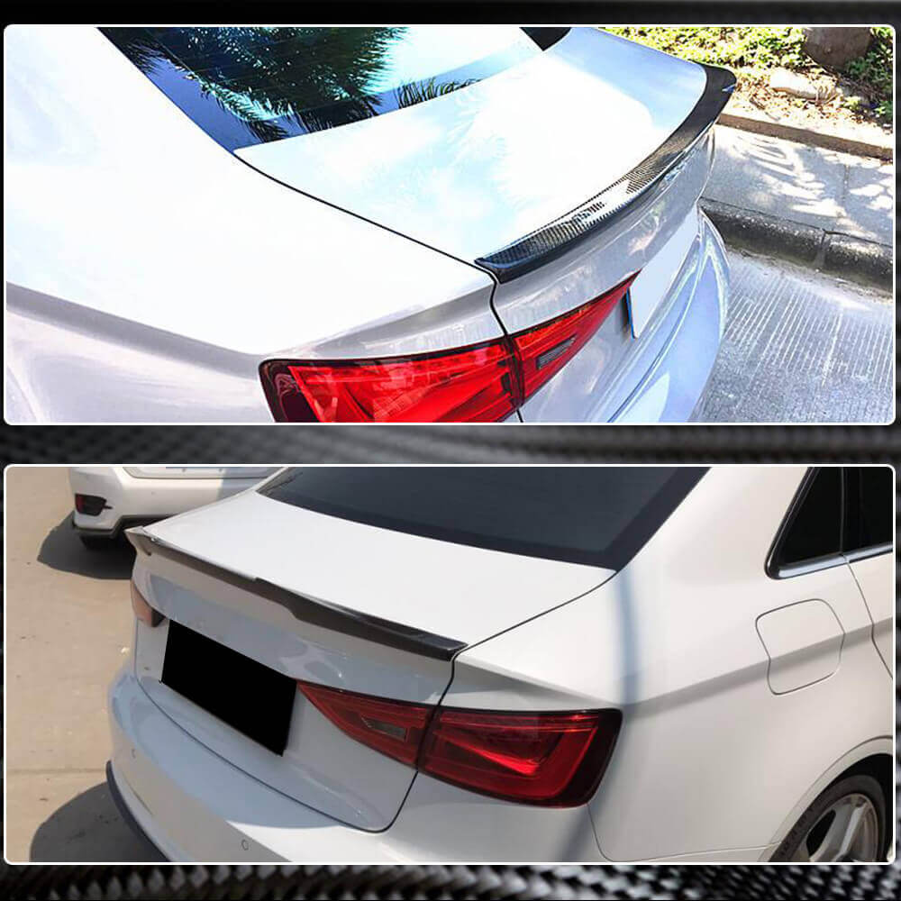 Audi A3 Sline S3 RS3 8V 8V.5 Sedan 2014-2020 Rear Trunk Spoiler Carbon Fiber-Ahacarbon