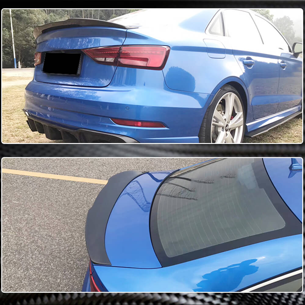 Audi A3 Sline S3 RS3 8V 8V.5 Sedan 2014-2020 Rear Trunk Spoiler Carbon Fiber-Ahacarbon