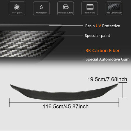 Audi A3 Sline S3 RS3 8V 8V.5 2014-2020 Rear Trunk Spoiler Carbon Fiber-Ahacarbon
