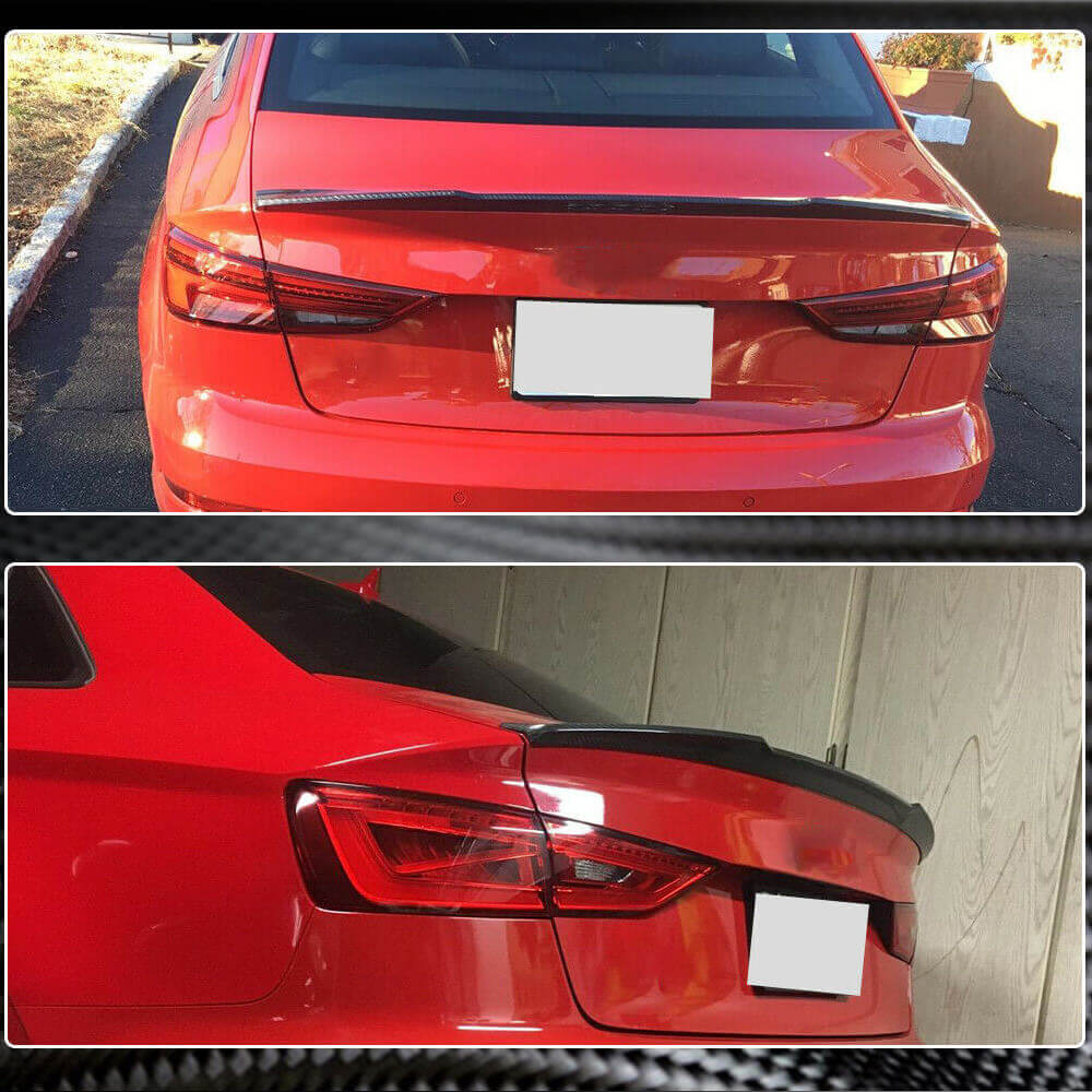 Audi A3 Sline S3 8V 8V.5 Sedan 2014-2020 Rear Trunk Spoiler Carbon Fiber/FRP-Ahacarbon