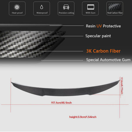 Audi A3 Sline S3 8V 8V.5 Sedan 2014-2020 Rear Trunk Spoiler Carbon Fiber/FRP-Ahacarbon