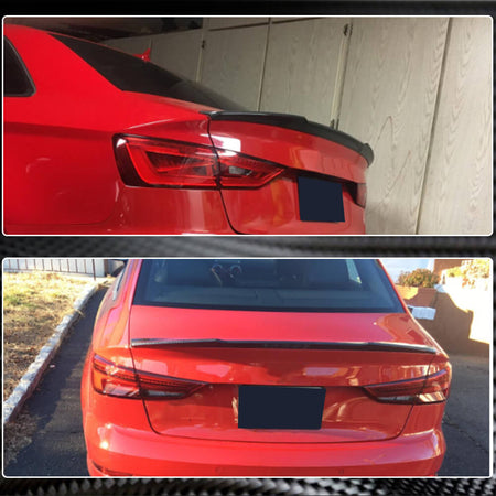Audi A3 Sline S3 RS3 8V 8V.5 Sedan 2014-2020 Rear Trunk Spoiler Carbon Fiber-Ahacarbon