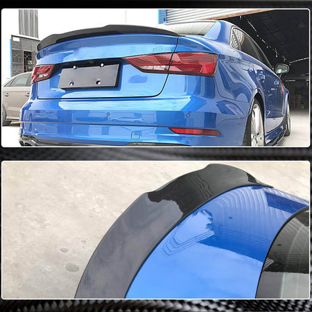 Audi A3 Sline S3 RS3 8V 8V.5 Sedan 2014-2020 Carbon Fiber Rear Trunk Spoiler-Ahacarbon