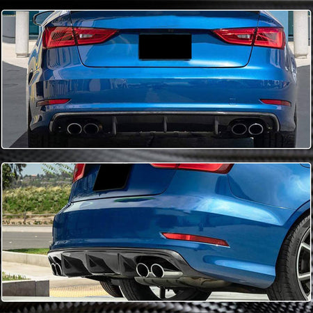Audi A3 8V Sedan Pre-facelift 2014-2016 Rear Bumper Diffuser Carbon Fiber (Not for A3 Sline & S3)-Ahacarbon