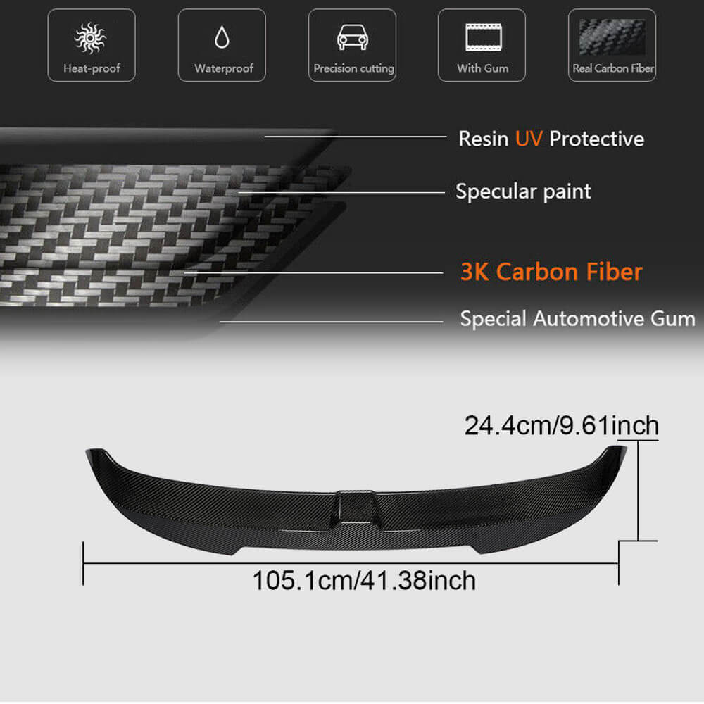 Audi A3 Sline S3 RS3 8Y Hatchback 2021UP Rear Trunk Spoiler Carbon Fiber-Ahacarbon
