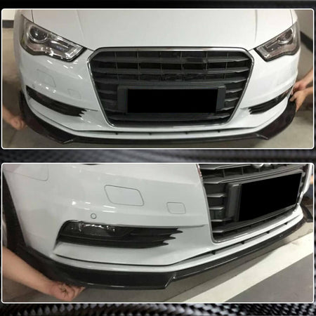 Audi A3 Base 8V Sedan 2014-2016 Front Bumper Lip Carbon Fiber-Ahacarbon