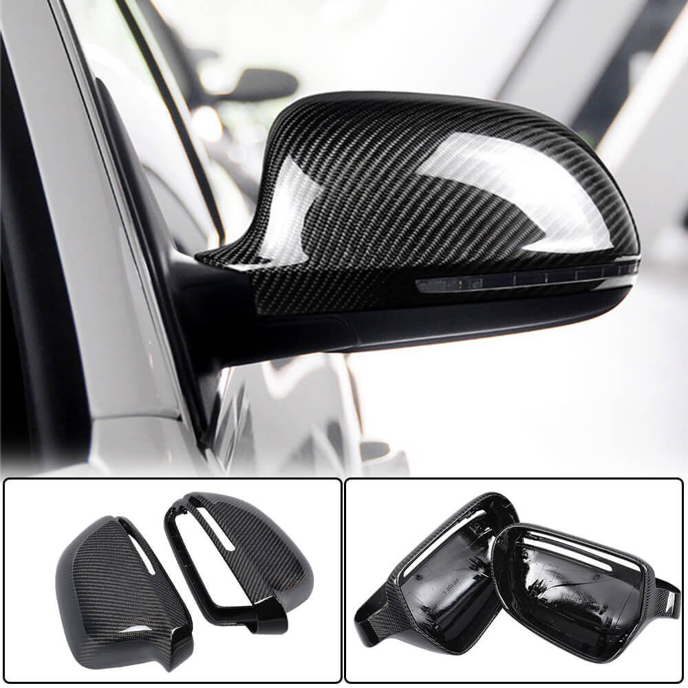 Audi A3 S3 A4 B8 S4 RS4 A5 S5 8T Q3 Mirror Covers Replacment Style Carbon Fiber-Ahacarbon