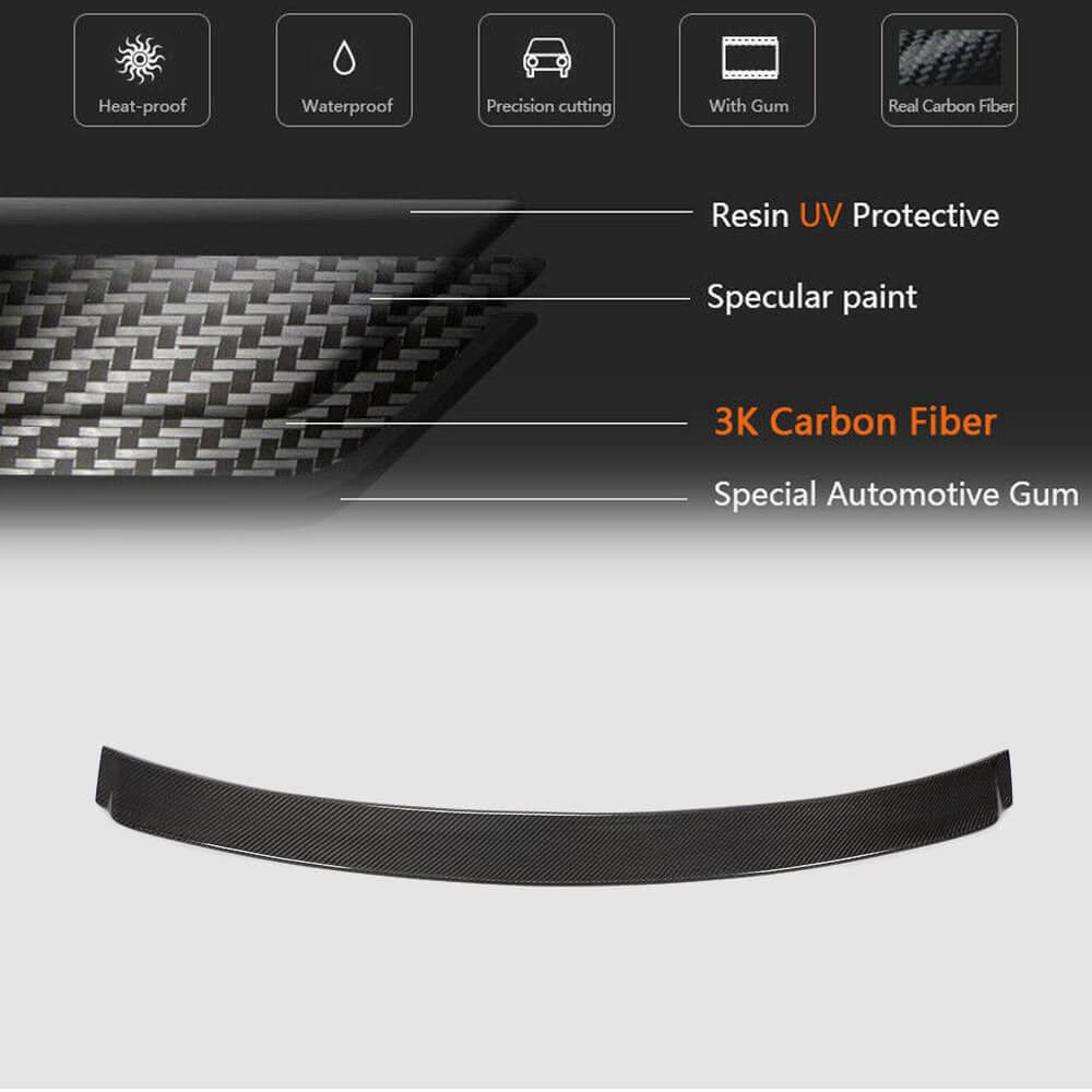 Audi A3 Sline S3 8V 8V.5 Sedan 2014-2020 Rear Roof Spoiler Carbon Fiber-Ahacarbon