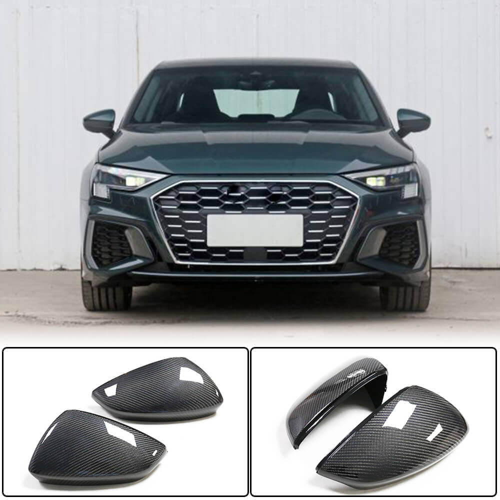 Audi A3 Sline S3 RS3 8Y Sedan 2021UP Mirror Cover Caps LHD Carbon Fiber-Ahacarbon