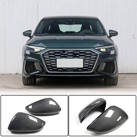 Audi A3 Sline S3 RS3 8Y Sedan 2021UP Mirror Cover Caps LHD Carbon Fiber-Ahacarbon