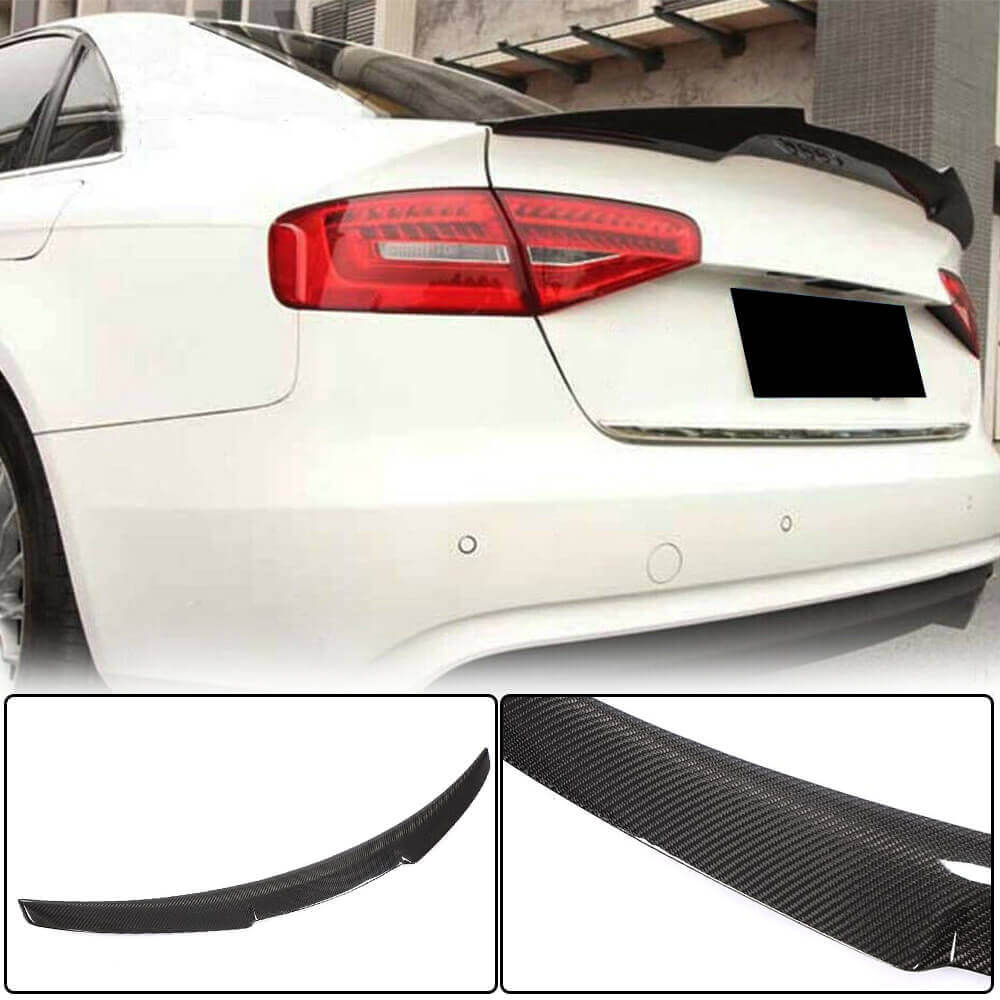 Audi A4 Base B8.5 Sedan Facelift 2013-2016 Rear Trunk Spoiler Carbon Fiber-Ahacarbon