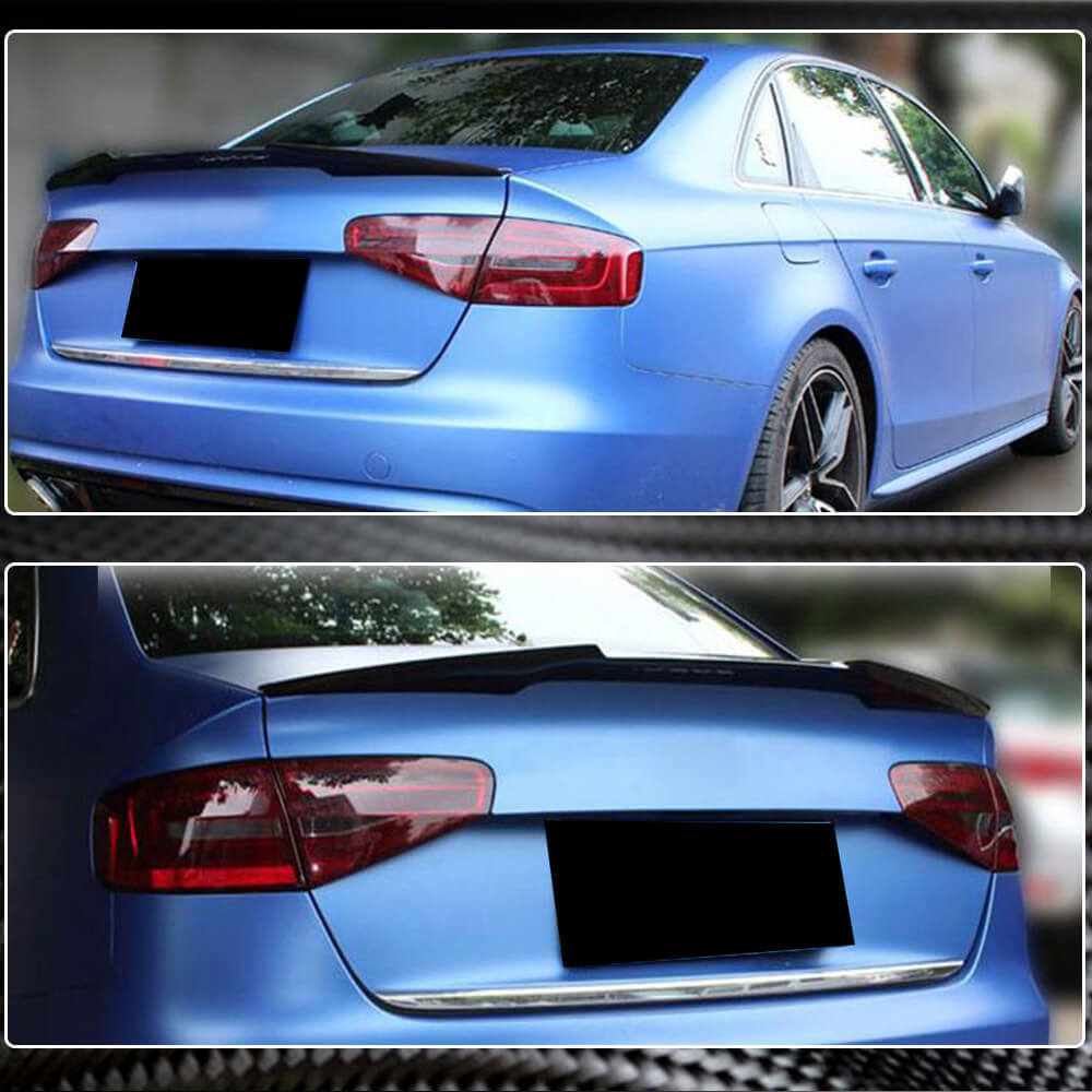 Audi A4 Base B8.5 Sedan Facelift 2013-2016 Rear Trunk Spoiler Carbon Fiber-Ahacarbon