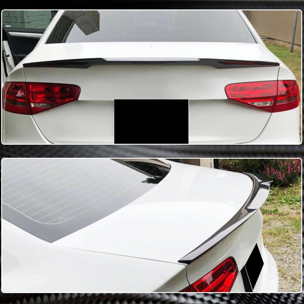 Audi A4 Base B8.5 Sedan Facelift 2013-2016 Rear Trunk Spoiler Carbon Fiber-Ahacarbon