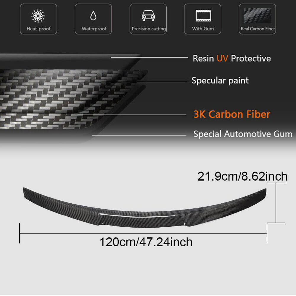Audi A4 Base B8.5 Sedan Facelift 2013-2016 Rear Trunk Spoiler Carbon Fiber-Ahacarbon
