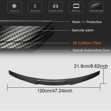 Audi A4 Base B8.5 Sedan Facelift 2013-2016 Rear Trunk Spoiler Carbon Fiber-Ahacarbon