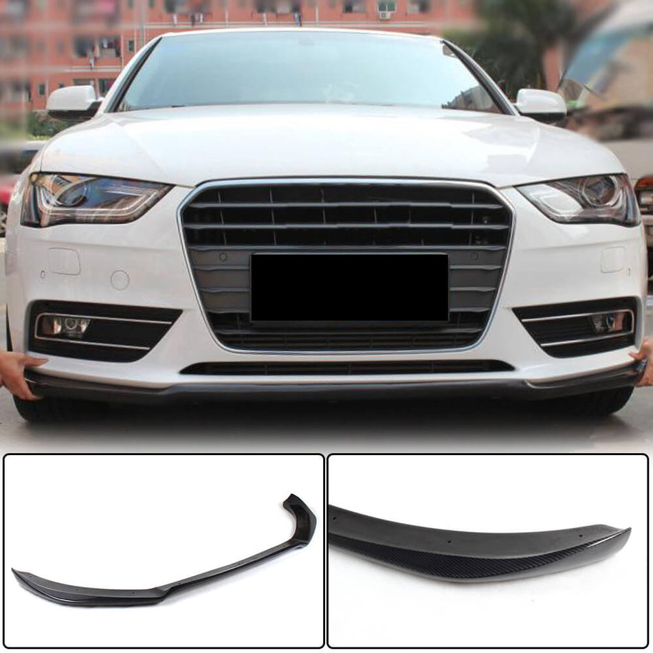 Audi A4 B8.5 Base Sedan Facelift 2013-2016 Front Bumper Lip Carbon Fiber-Ahacarbon