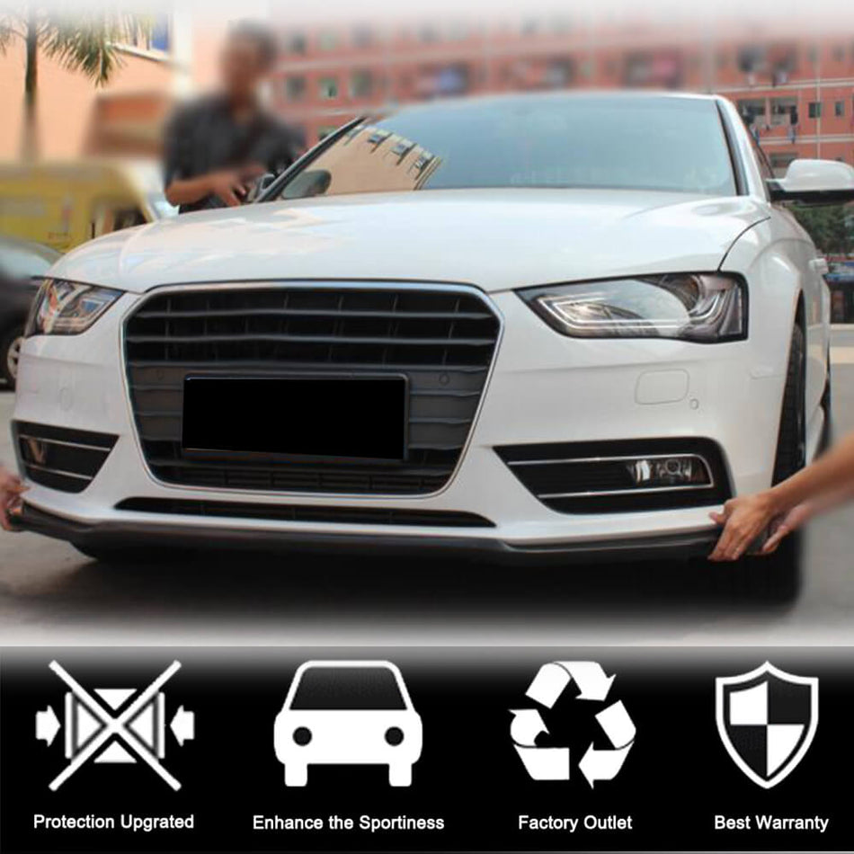 Audi A4 B8.5 Base Sedan Facelift 2013-2016 Front Bumper Lip Carbon Fiber-Ahacarbon