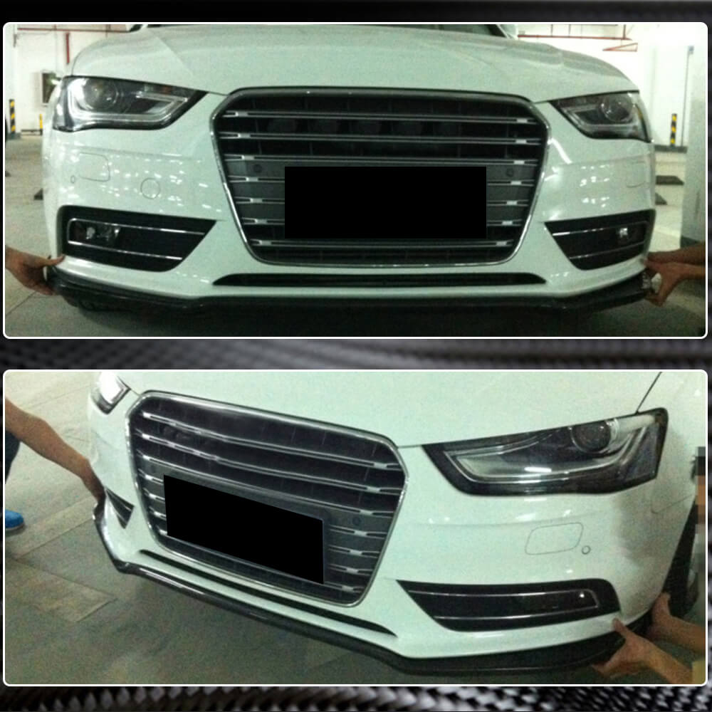 Audi A4 B8.5 Base Sedan Facelift 2013-2016 Front Bumper Lip Carbon Fiber-Ahacarbon