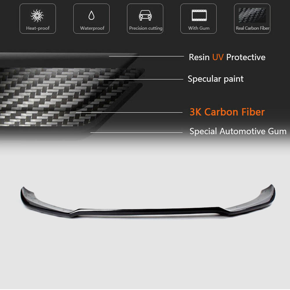Audi A4 B8.5 Base Sedan Facelift 2013-2016 Front Bumper Lip Carbon Fiber-Ahacarbon