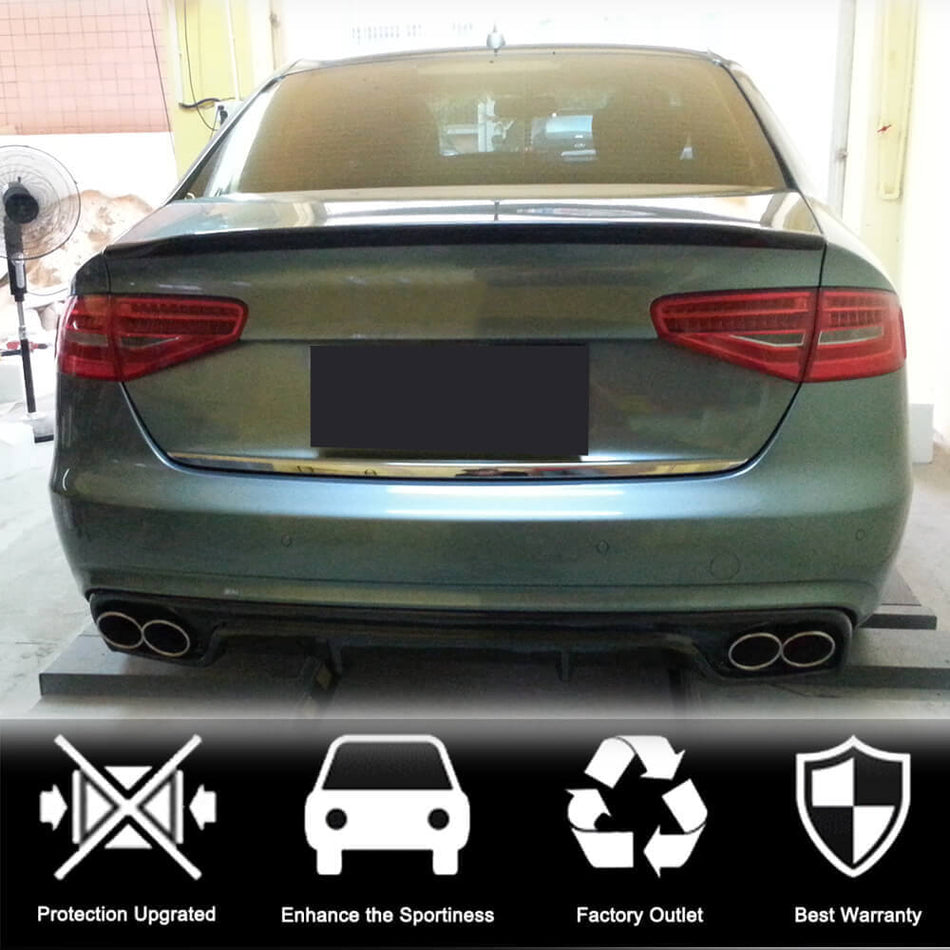 Audi A4 B8.5 Base Sedan Facelift 2013-2016 Rear Bumper Diffuser Carbon Fiber-Ahacarbon