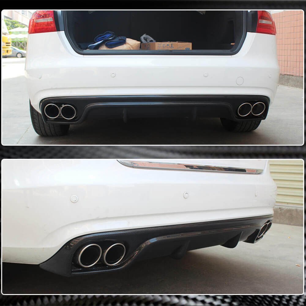 Audi A4 B8.5 Base Sedan Facelift 2013-2016 Rear Bumper Diffuser Carbon Fiber-Ahacarbon